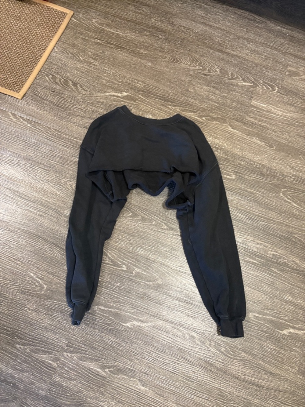 Joah Brown Black Ribbed-Neck Sweatshirt